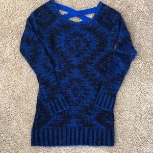 Wet Seal Blue and Black Sweater Mini Dress